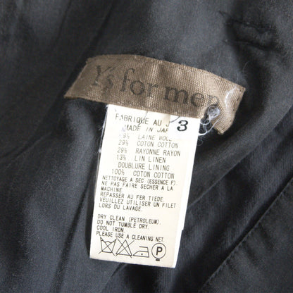 Y's for men Archive Wide Slacks Wool Blend Black Size 34