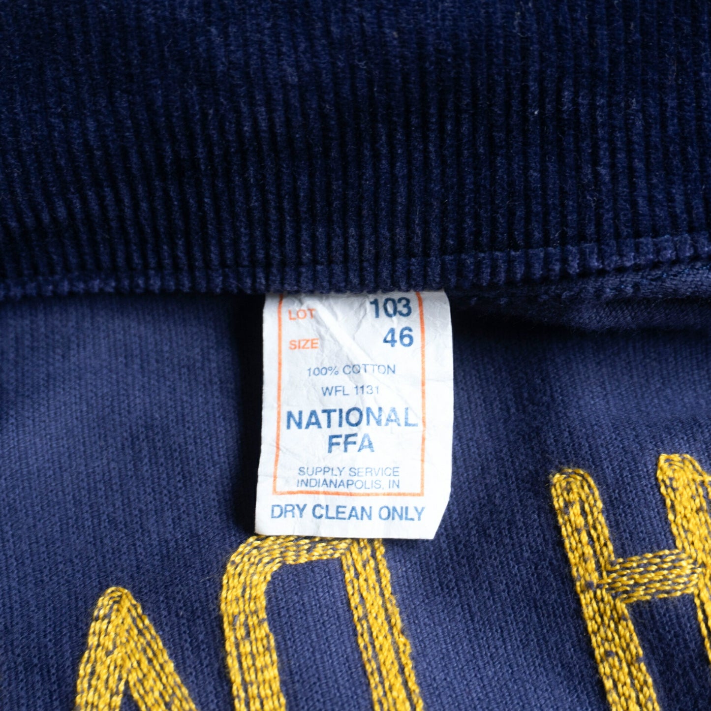 FFA Farmers Work Jacket Navy Corduroy Embroidery Size S