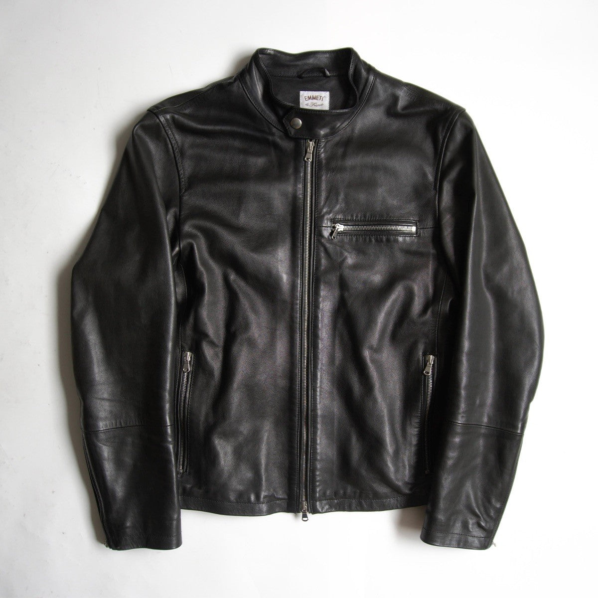 EMMETI Lamb Leather Single Rider Jacket Black Size L