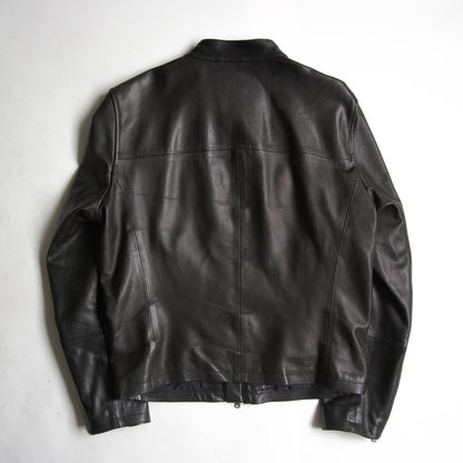 EMMETI Lamb Leather Single Rider Jacket Black Size L
