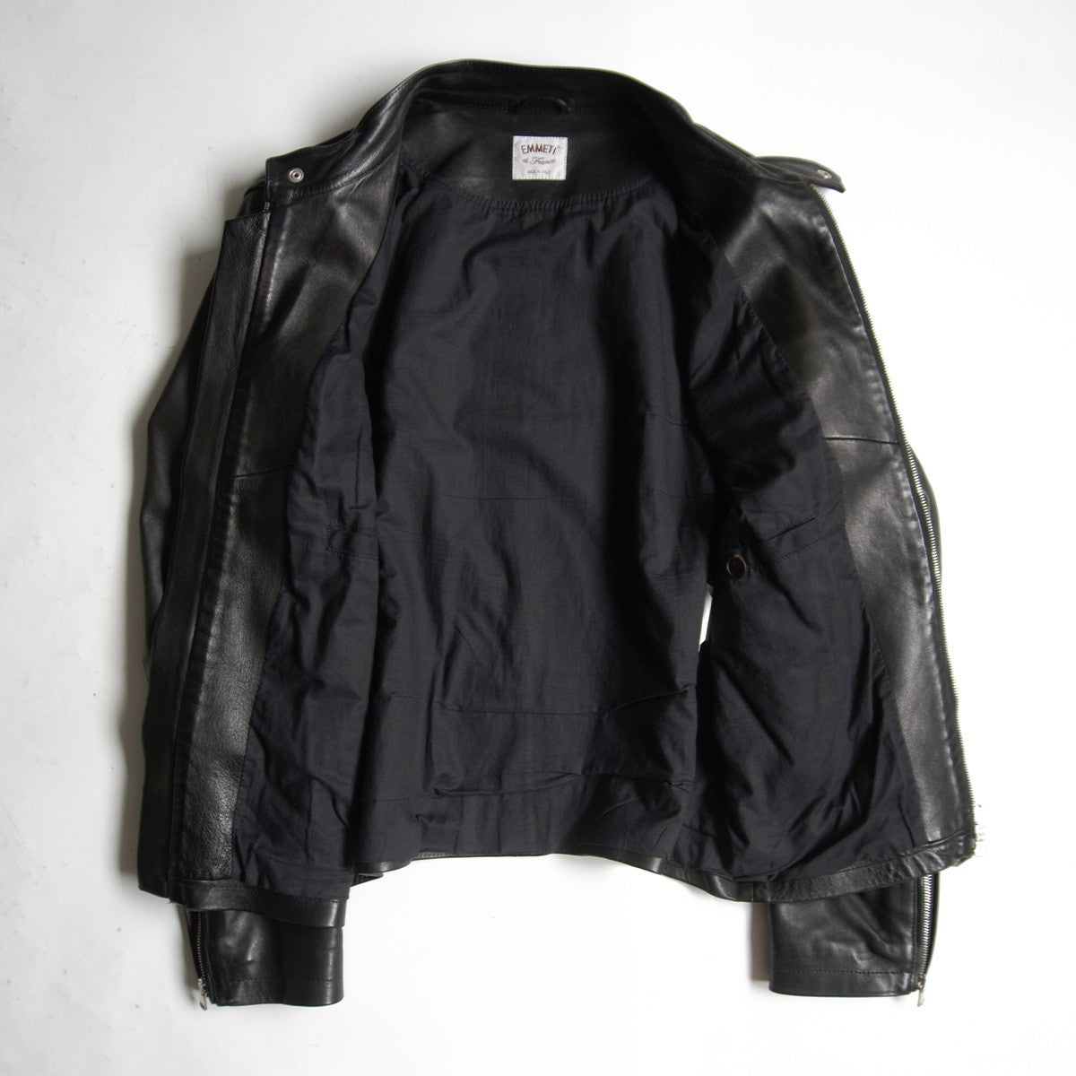 EMMETI Lamb Leather Single Rider Jacket Black Size L
