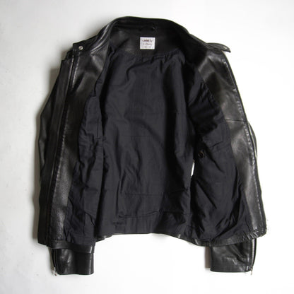EMMETI Lamb Leather Single Rider Jacket Black Size L