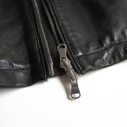 EMMETI Lamb Leather Single Rider Jacket Black Size L