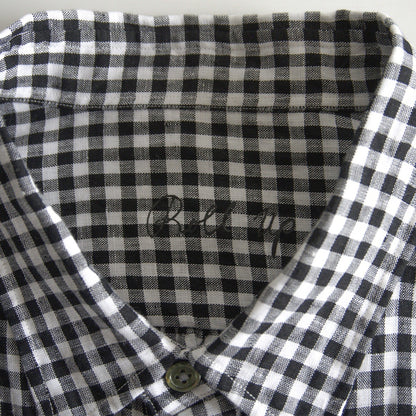 PORTER CLASSIC 26SS Roll Up Linen Gingham Shirt Size L
