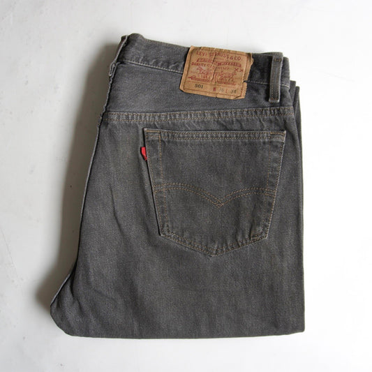 LEVI'S 90s 501 Pre-Dyed Black Denim Made in USA Size 36×34