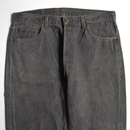 LEVI'S 90s 501 Pre-Dyed Black Denim Made in USA Size 36×34