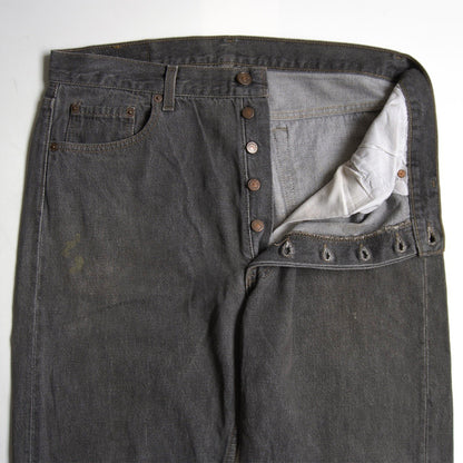 LEVI'S 90s 501 Pre-Dyed Black Denim Made in USA Size 36×34