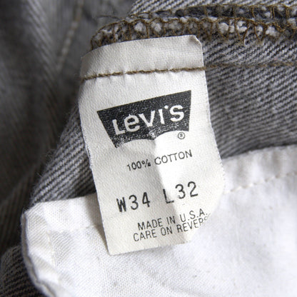 LEVI'S 90s 501 Black Denim Pants USA Made Size 34×32