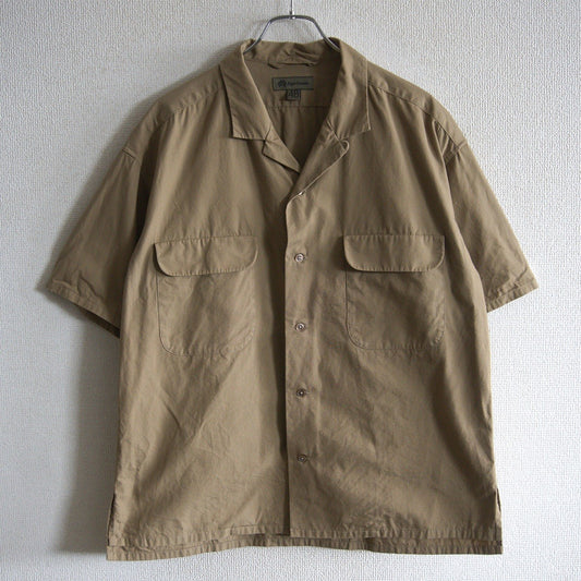 NIGEL CABOURN Cotton Twill Open Collar Military Shirt Size M