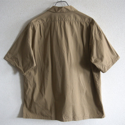 NIGEL CABOURN Cotton Twill Open Collar Military Shirt Size M