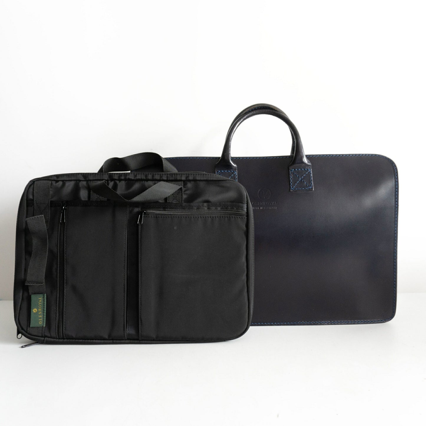 GLENROYAL Bridle Leather Briefcase Navy Size ONE SIZE