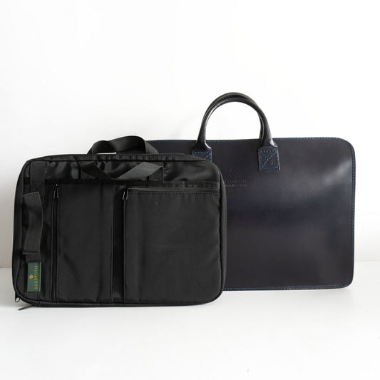 GLENROYAL Bridle Leather Briefcase Navy Size ONE SIZE