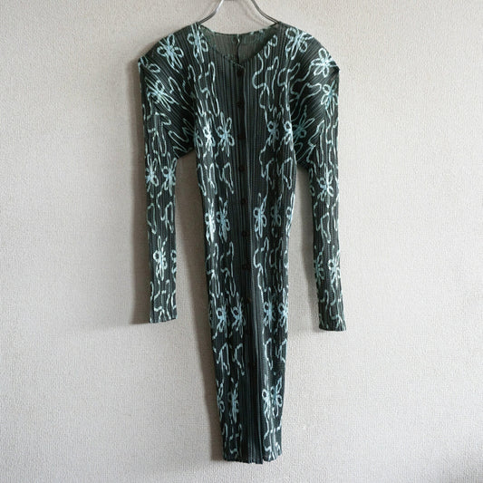 PLEATS PLEASE Issey Miyake Pleated Long Cardigan Size L