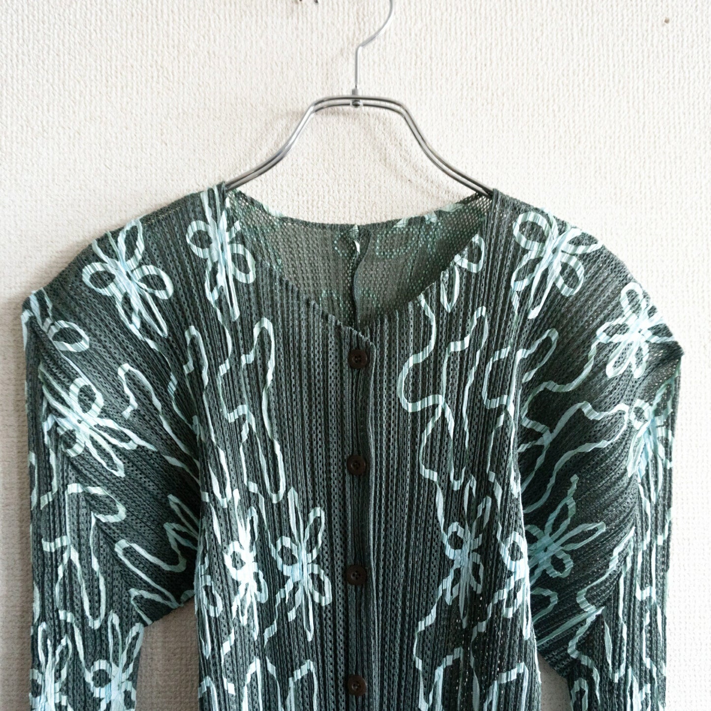 PLEATS PLEASE Issey Miyake Pleated Long Cardigan Size L