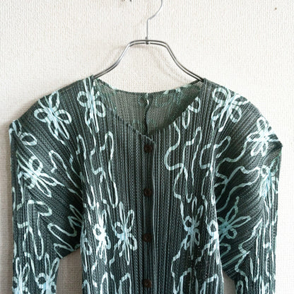PLEATS PLEASE Issey Miyake Pleated Long Cardigan Size L