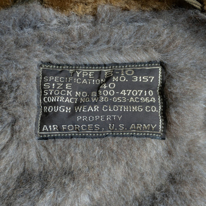 BUZZ RICKSON’S B-10 Rough Wear Flight Jacket Alpaca Size XXS