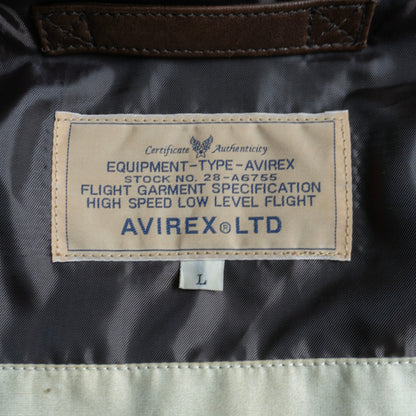 AVIREX A-2 Lamb Leather Flight Jacket Brown Size L