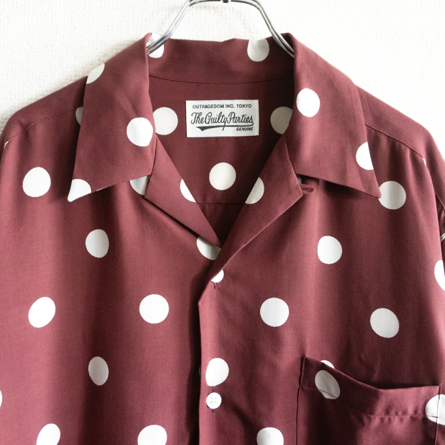 WACKO MARIA Dots Open Collar Shirt Size L