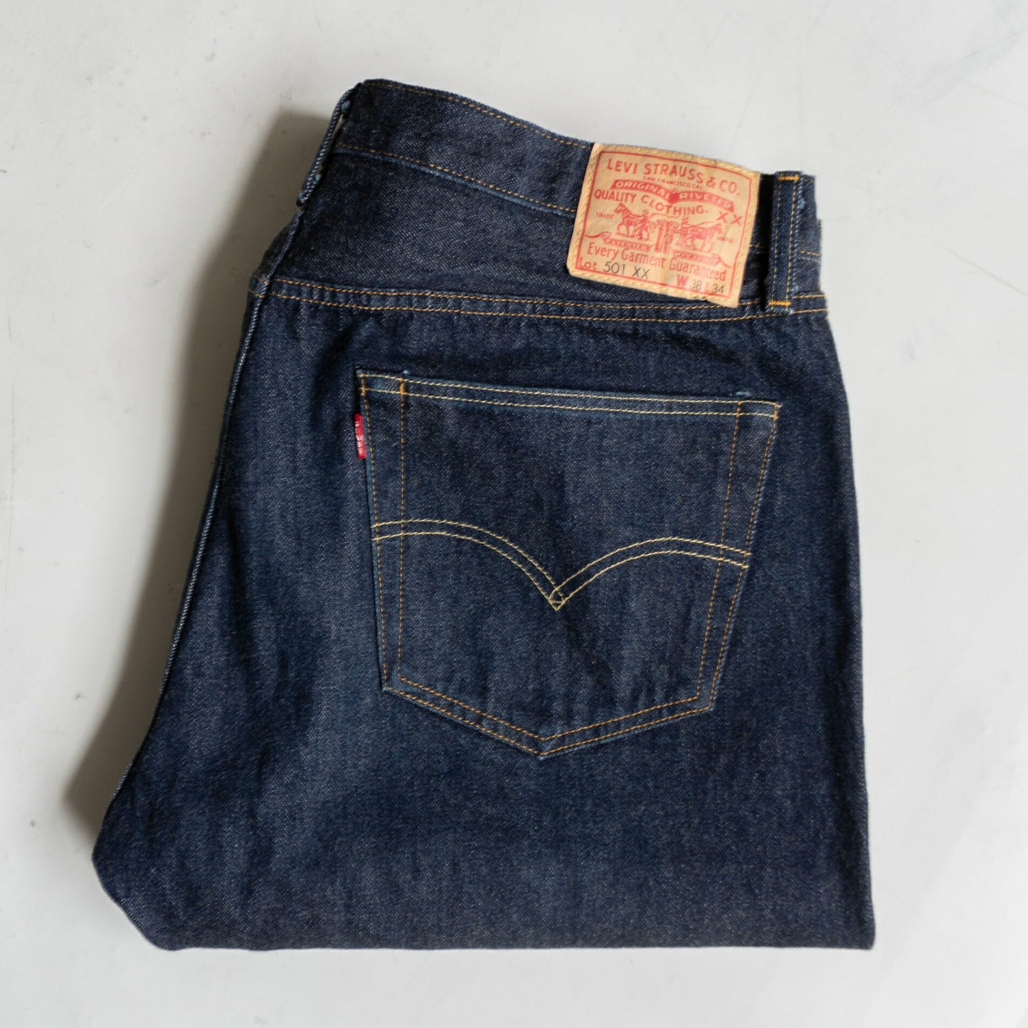 LEVI'S VINTAGE CLOTHING 501XX Big E Denim Dark Size 38×34
