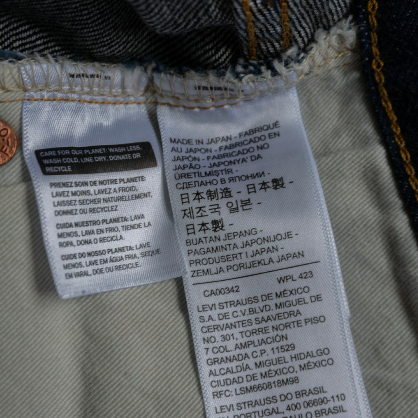 LEVI'S VINTAGE CLOTHING 501XX Big E Denim Dark Size 38×34