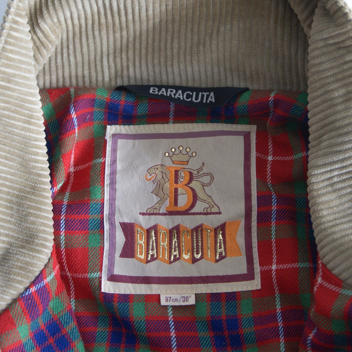 BARACUTA G9 Corduroy Swingtop Harrington Jacket Size 38