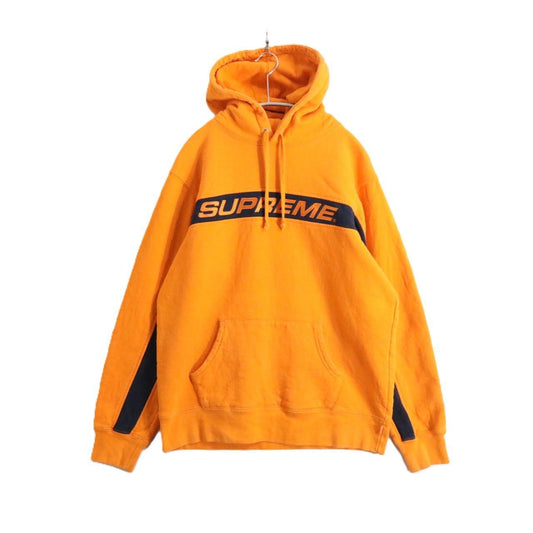 SUPREME 17SS Full Stripe Cotton Hoodie Orange Size M