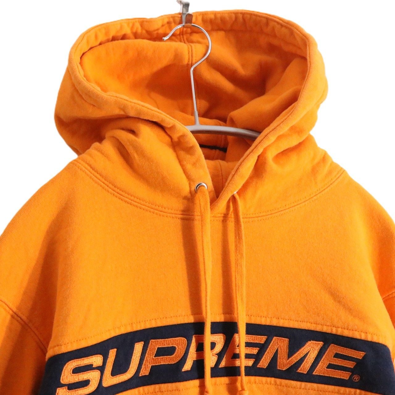 SUPREME 17SS Full Stripe Cotton Hoodie Orange Size M