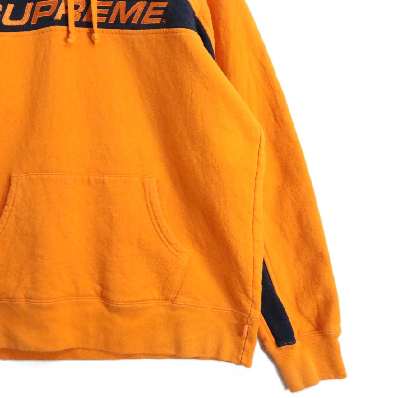 SUPREME 17SS Full Stripe Cotton Hoodie Orange Size M