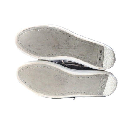 Miu Miu Silver Leather Platform All Season Size 23.0CM