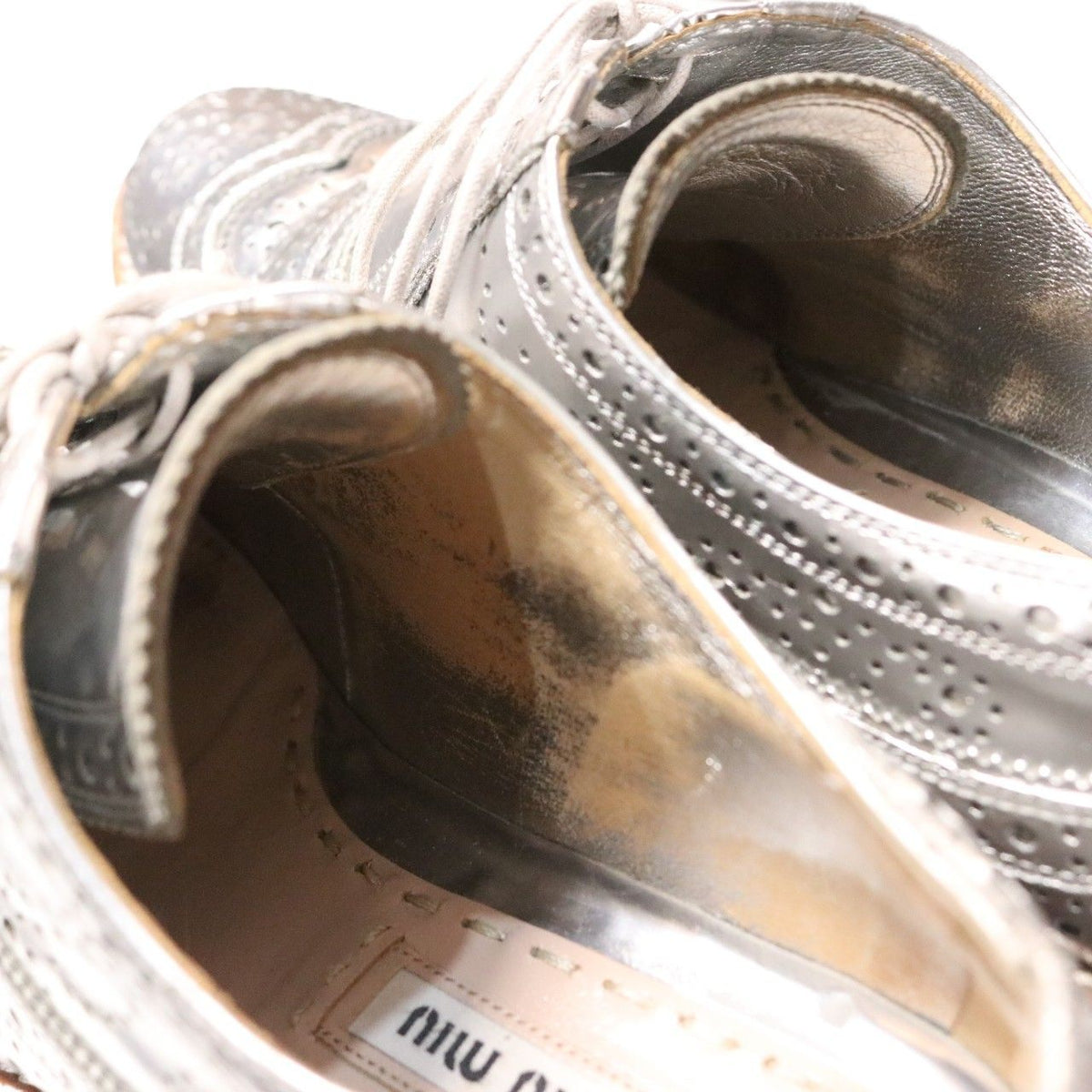 Miu Miu Silver Leather Platform All Season Size 23.0CM