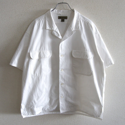 NIGEL CABOURN Cotton Twill Open Collar Shirt White Size M