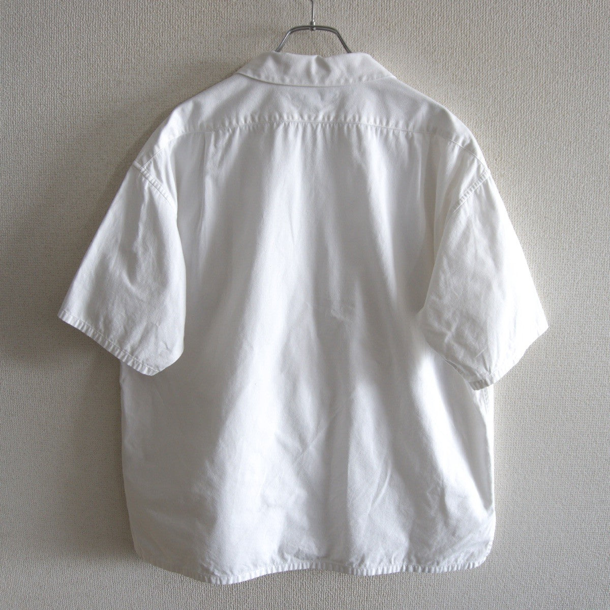 NIGEL CABOURN Cotton Twill Open Collar Shirt White Size M