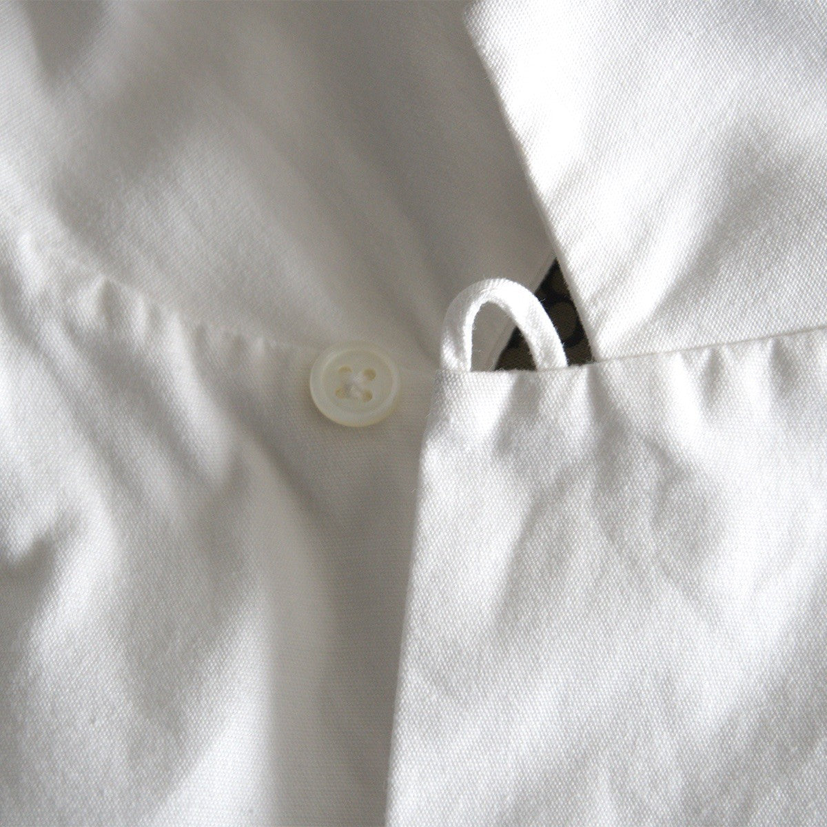 NIGEL CABOURN Cotton Twill Open Collar Shirt White Size M