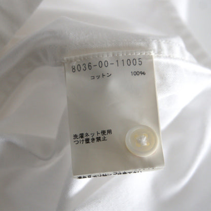 NIGEL CABOURN Cotton Twill Open Collar Shirt White Size M
