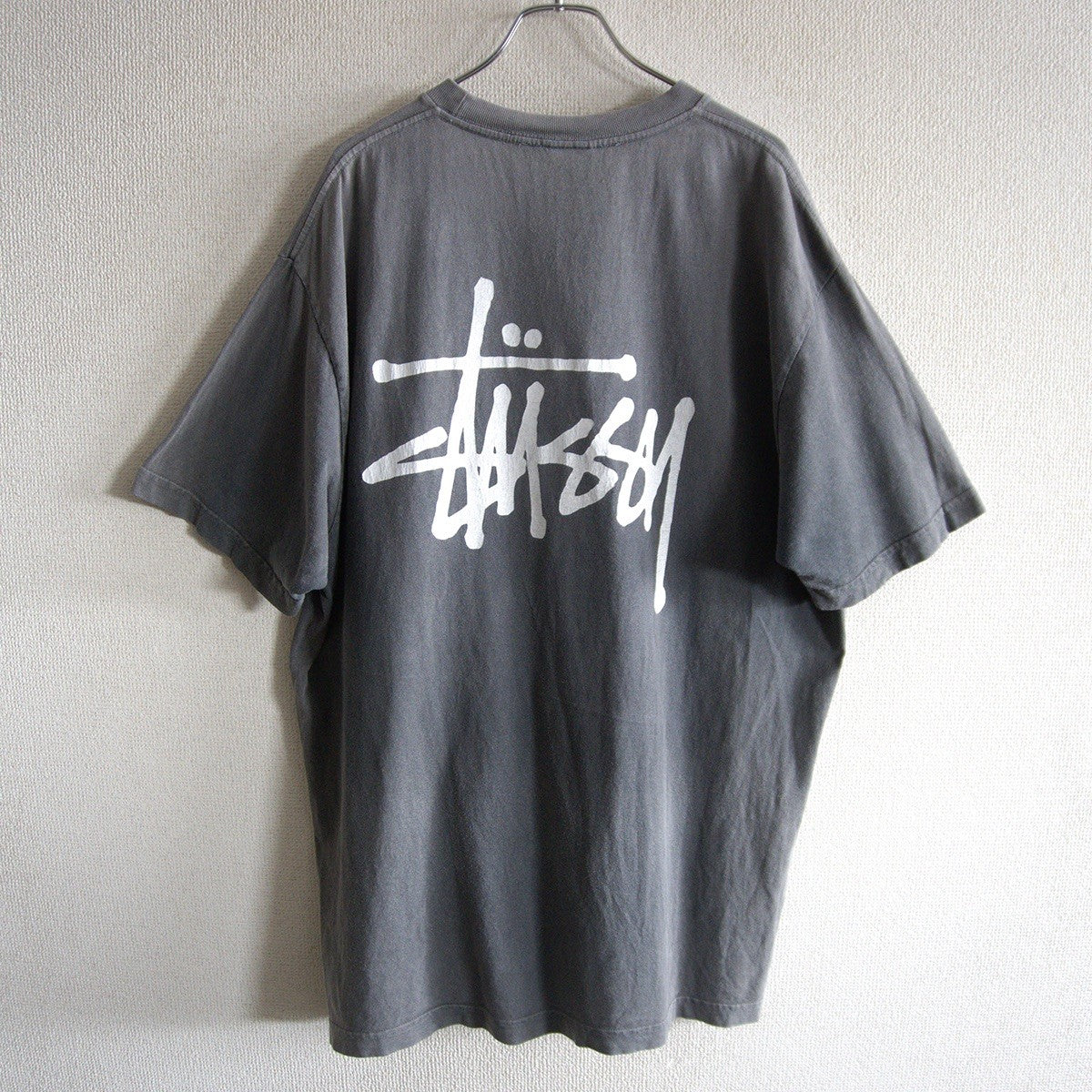 STUSSY Double-Sided Print Faded Oversized T-Shirt Size L