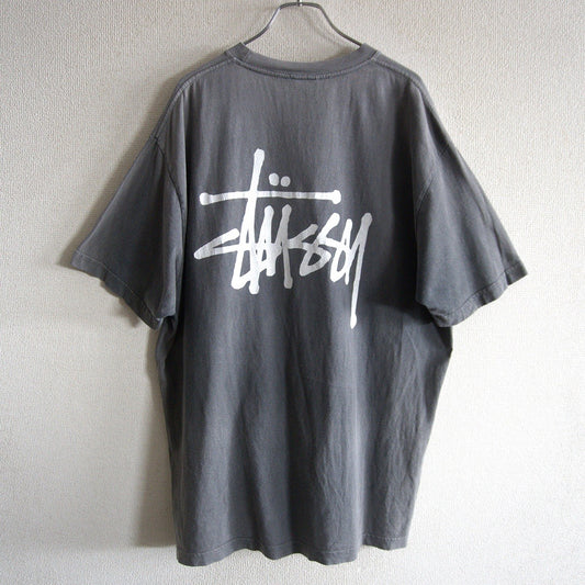 STUSSY Double-Sided Print Faded Oversized T-Shirt Size L