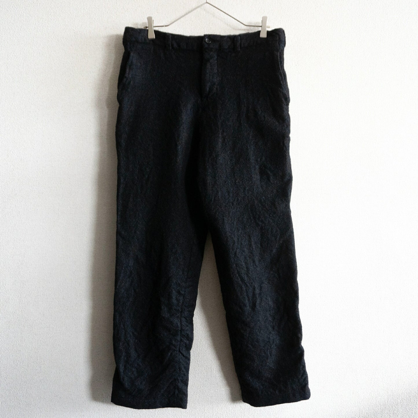 COMME des GARCONS HOMME 00s Shrunk Wool Slacks Black Size 32
