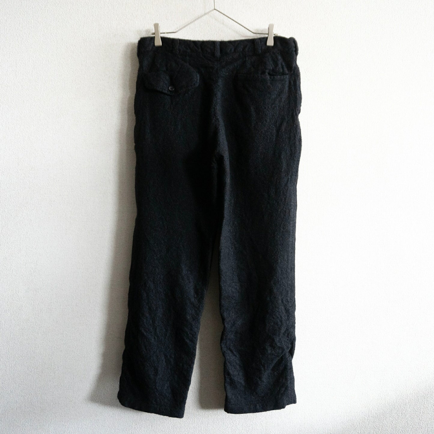 COMME des GARCONS HOMME 00s Shrunk Wool Slacks Black Size 32