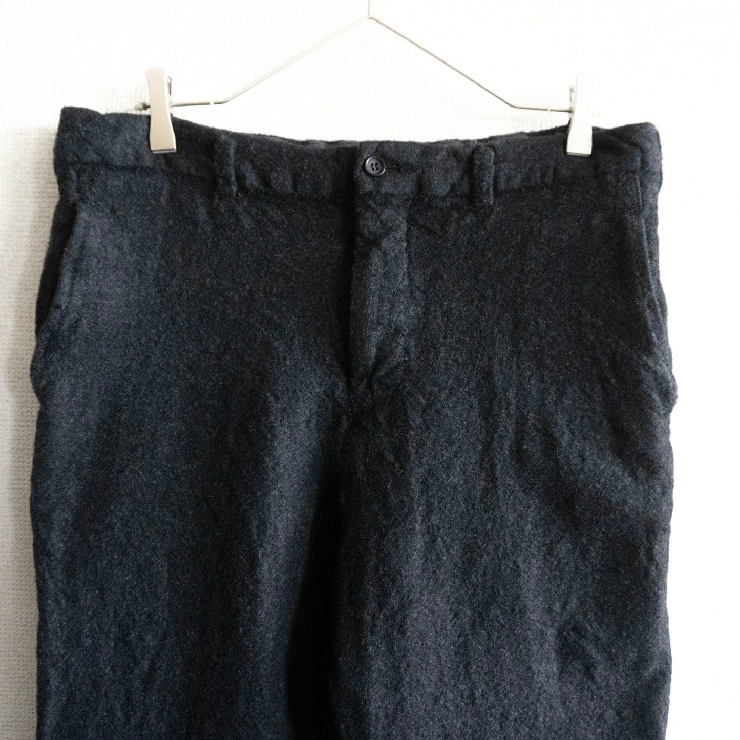 COMME des GARCONS HOMME 00s Shrunk Wool Slacks Black Size 32