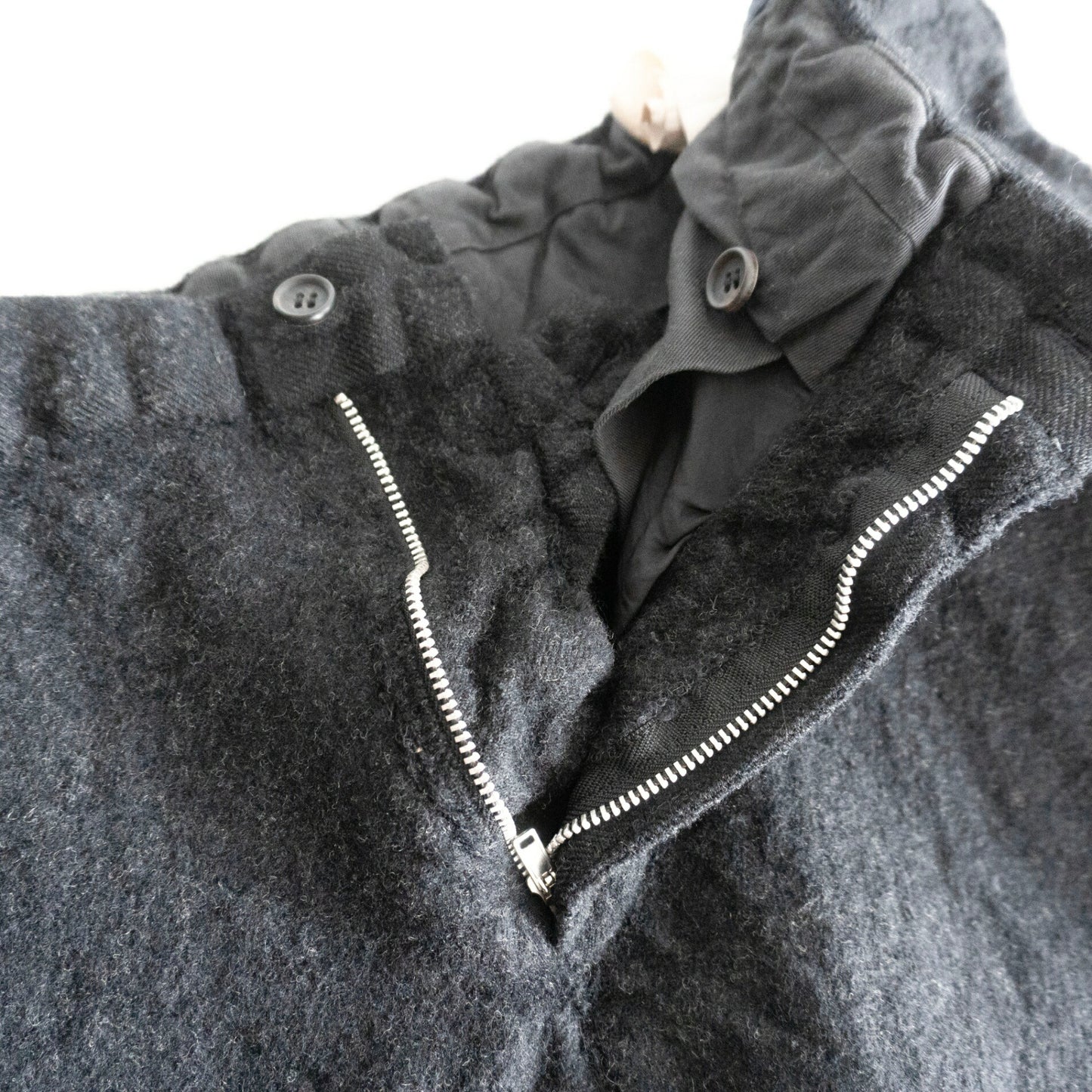 COMME des GARCONS HOMME 00s Shrunk Wool Slacks Black Size 32