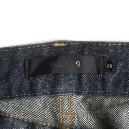 MIDAS9 Y2K Distressed Bleached Flare Denim Pants Size 34