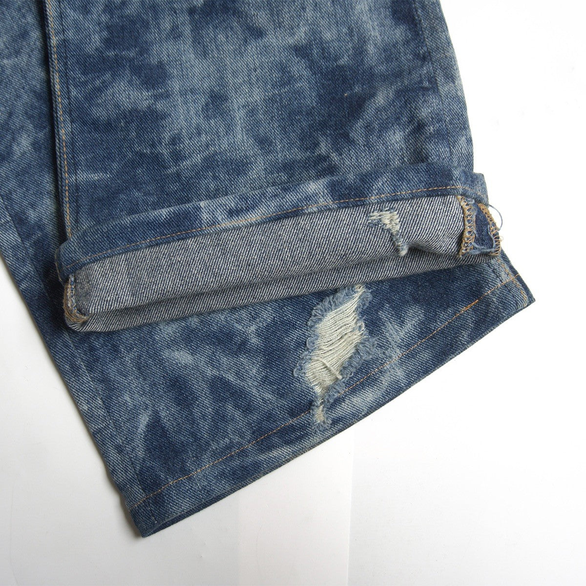 MIDAS9 Y2K Distressed Bleached Flare Denim Pants Size 34