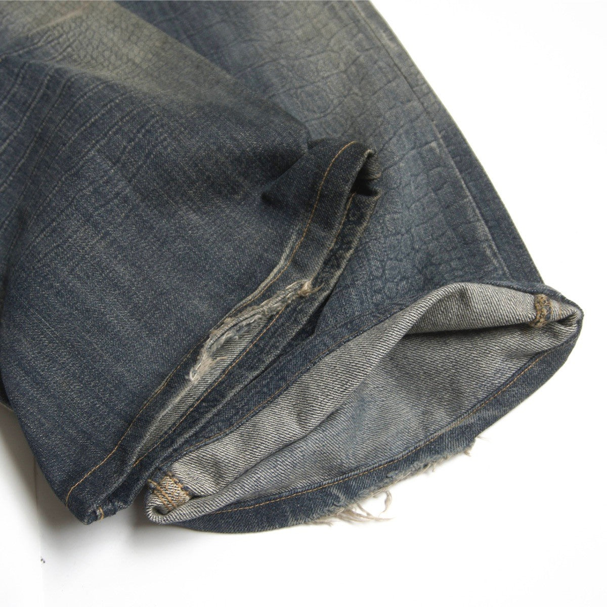 MIDAS9 Y2K Distressed Bleached Flare Denim Pants Size 34