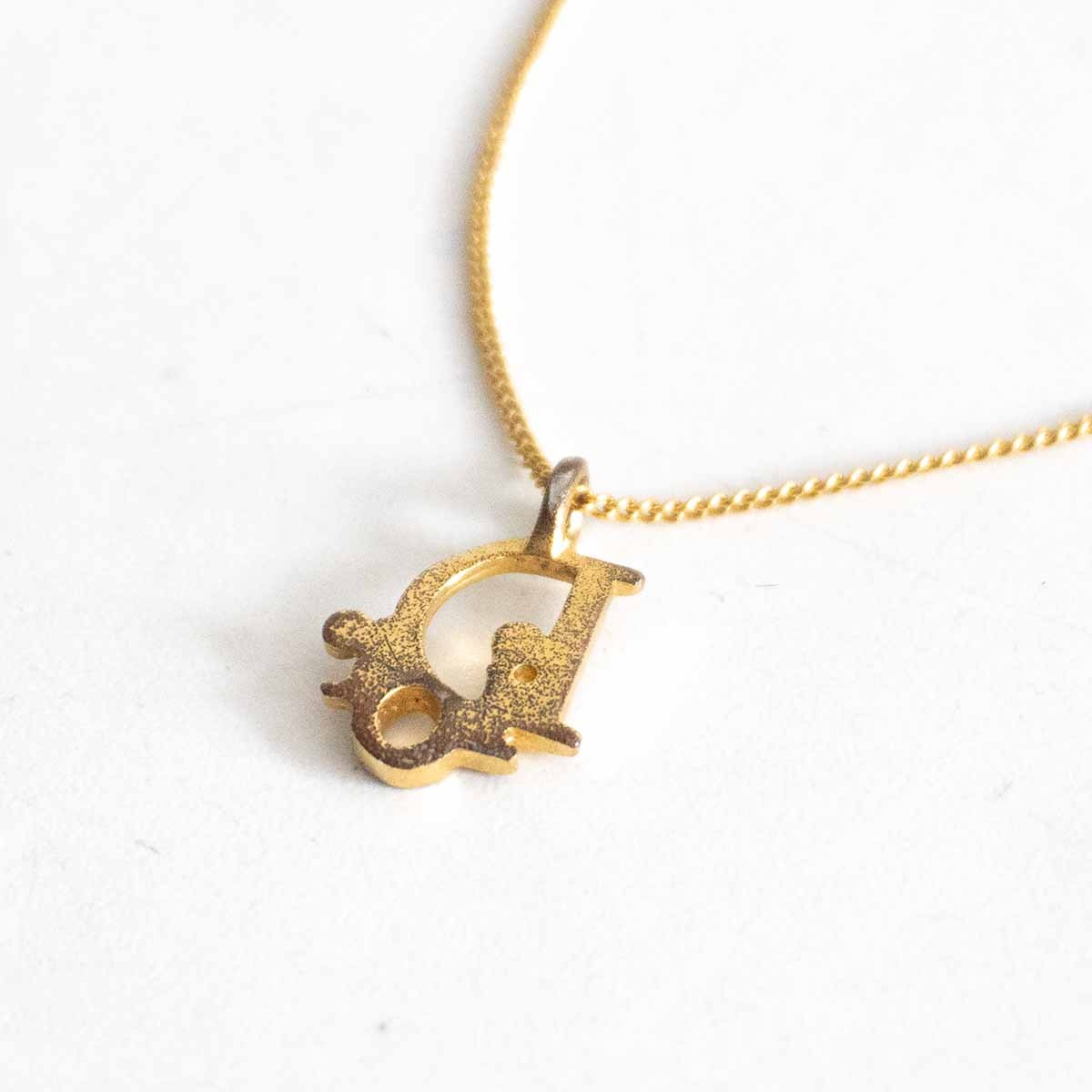 Christian Dior Trotta Logo Charm Necklace Size ONE SIZE