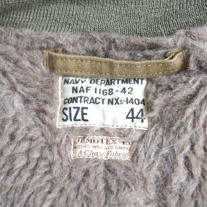 BUZZ RICKSON'S 40s Deck Zip Jacket Alpaca Lined Size XXS