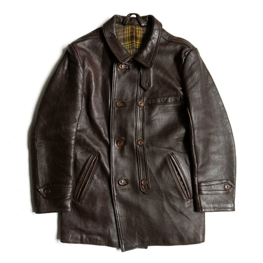 French Vintage 70s Corbusier Leather Jacket Size M