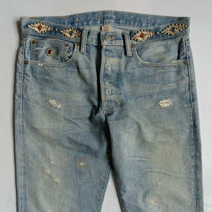 RRL Studded Vintage Wash Denim Pants Size 32×32