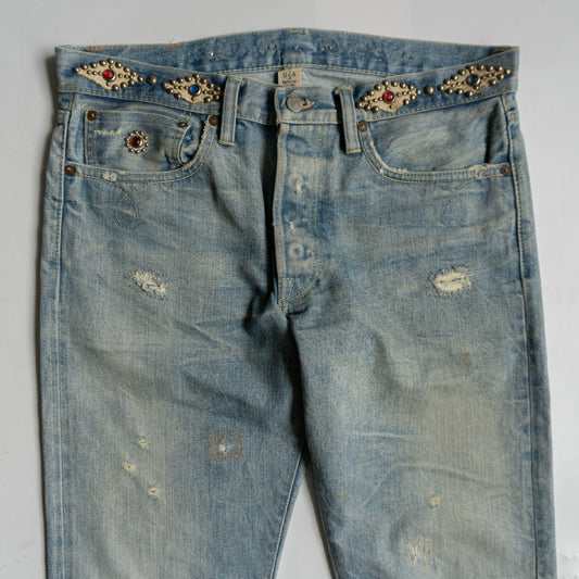 RRL Studded Vintage Wash Denim Pants Size 32×32