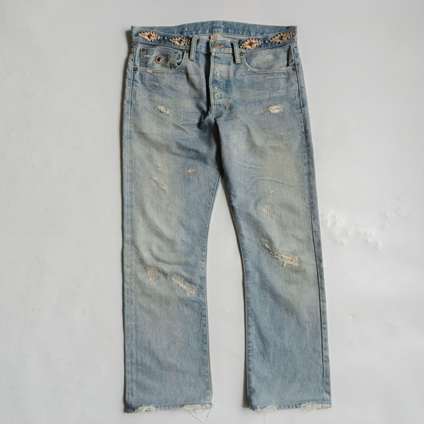 RRL Studded Vintage Wash Denim Pants Size 32×32