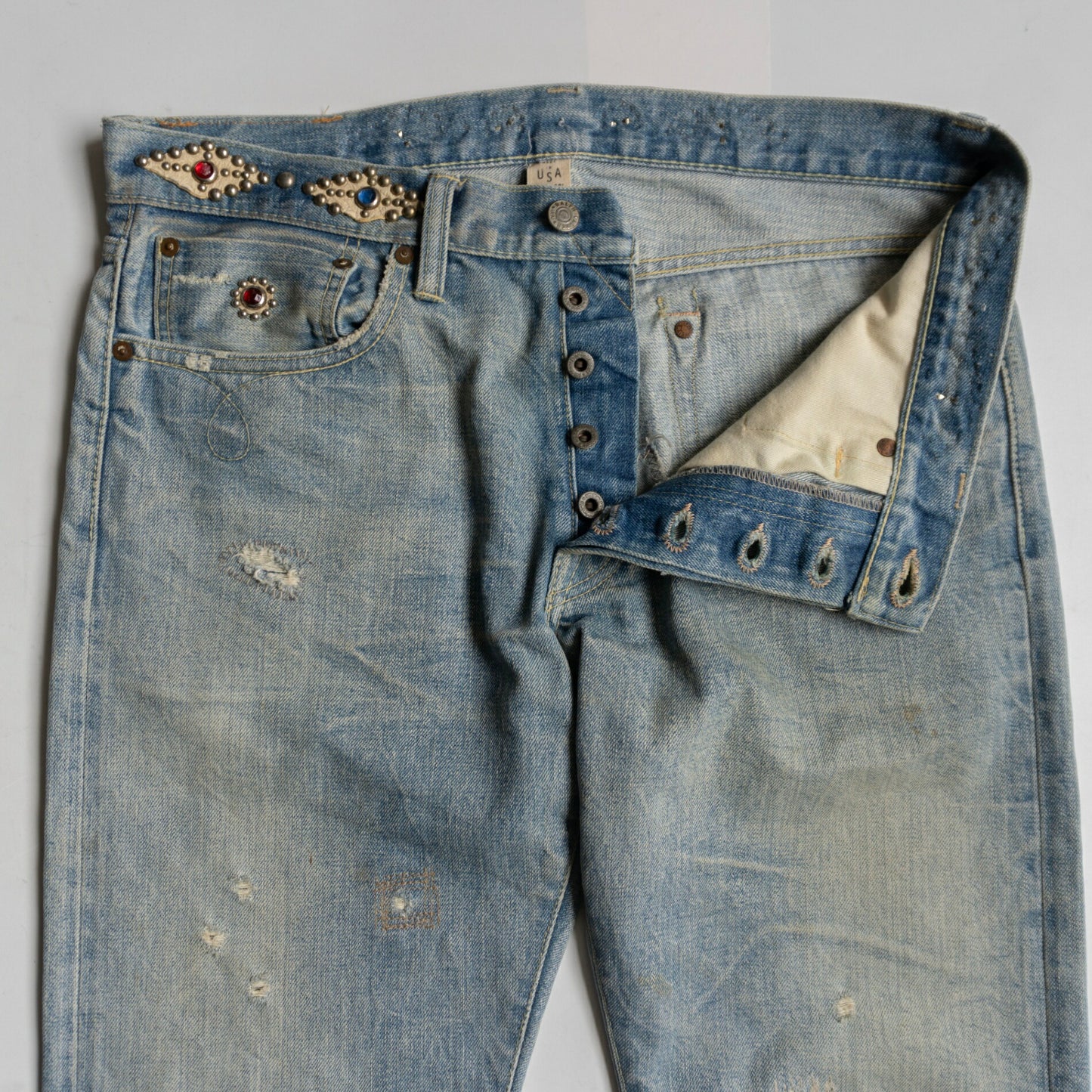 RRL Studded Vintage Wash Denim Pants Size 32×32